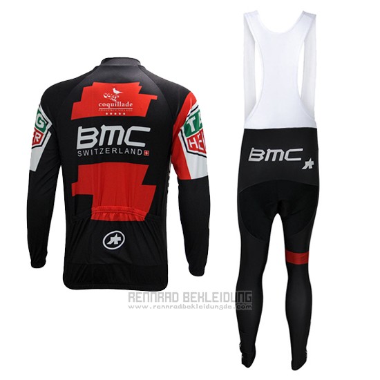 2017 Fahrradbekleidung BMC Rot und Wei Trikot Langarm und Tragerhose - zum Schließen ins Bild klicken